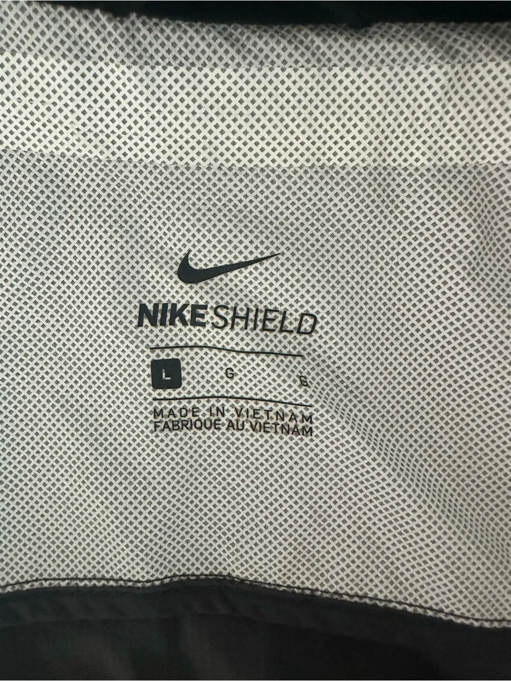 Women’s Nike Shield Windbreaker Jacket Black Grey | Size: Large